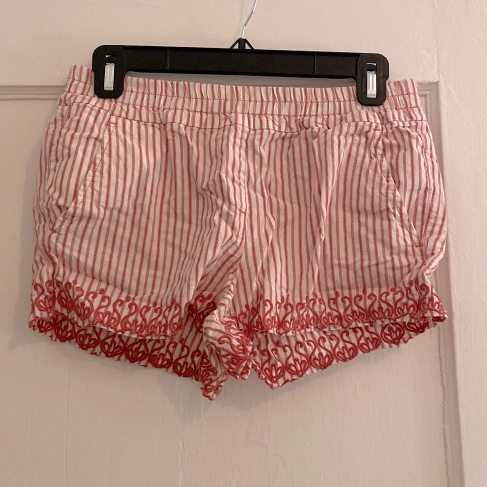 Loft Outlet pink and white striped shorts